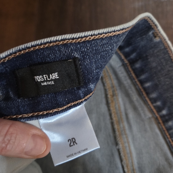 Express Distressed Flare Jeans in Blue - Picture 4 of 6